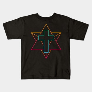 EDM Rave – Sacred Geometry & Cross Kids T-Shirt